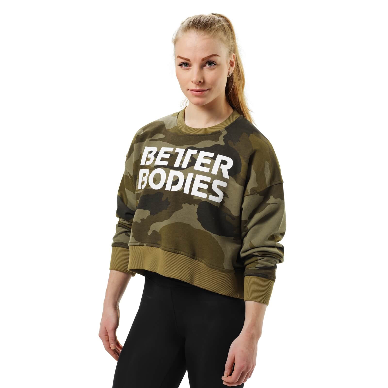Chelsea Sweater, dark green camo, Better Bodies