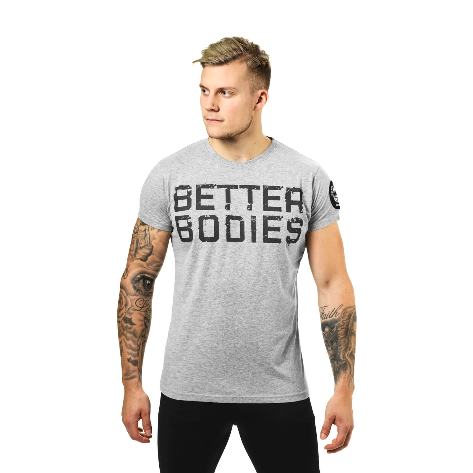 Kolla in Basic Logo Tee, grey melange, Better Bodies hos SportGymButiken.se