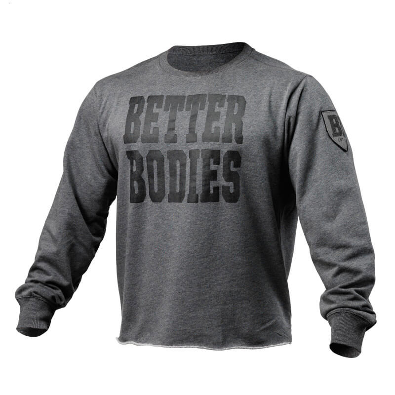 Kolla in Big Print Sweatshirt, antracite melange, Better Bodies hos SportGymButi