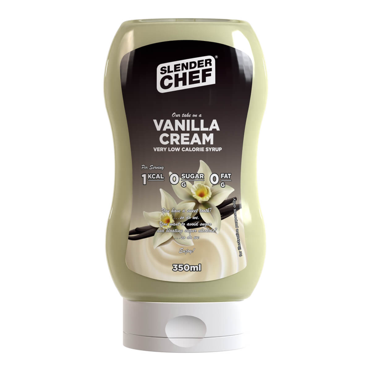 Vanilla Cream Syrup, 350 ml, Slender Chef