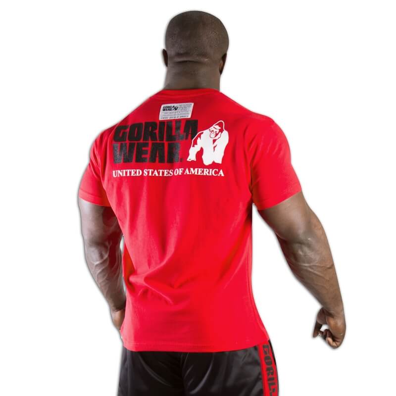Kolla in Classic Logo Tee, red, Gorilla Wear hos SportGymButiken.se