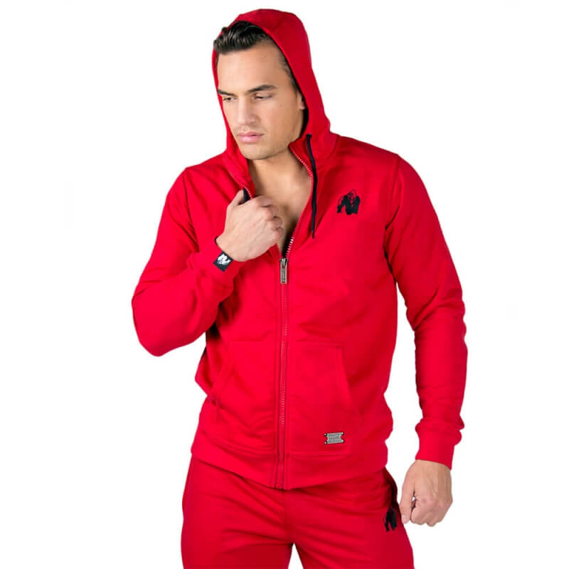 Kolla in Classic Zipped Hoodie, red, Gorilla Wear hos SportGymButiken.se