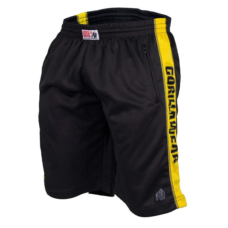 Kolla in Track Shorts, svart/gul, Gorilla Wear hos SportGymButiken.se