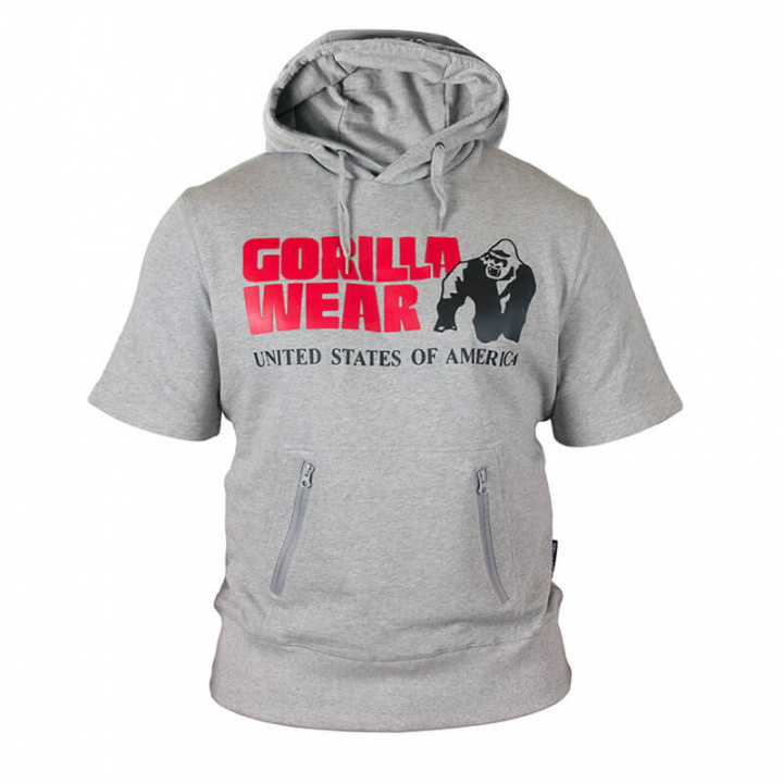 Kolla in Boston Short Sleeve Hoodie, grå, Gorilla Wear hos SportGymButiken.se