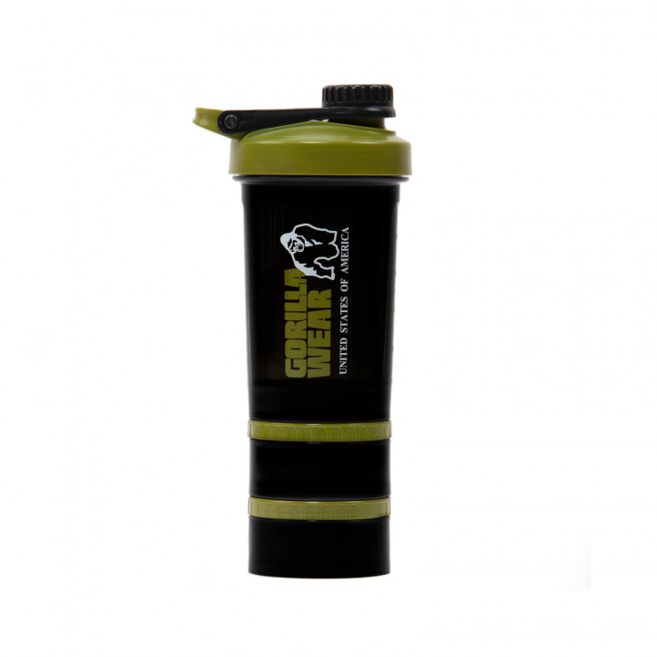 Kolla in Shaker 2 Go 760 ml, black/army green, Gorilla Wear hos SportGymButiken.